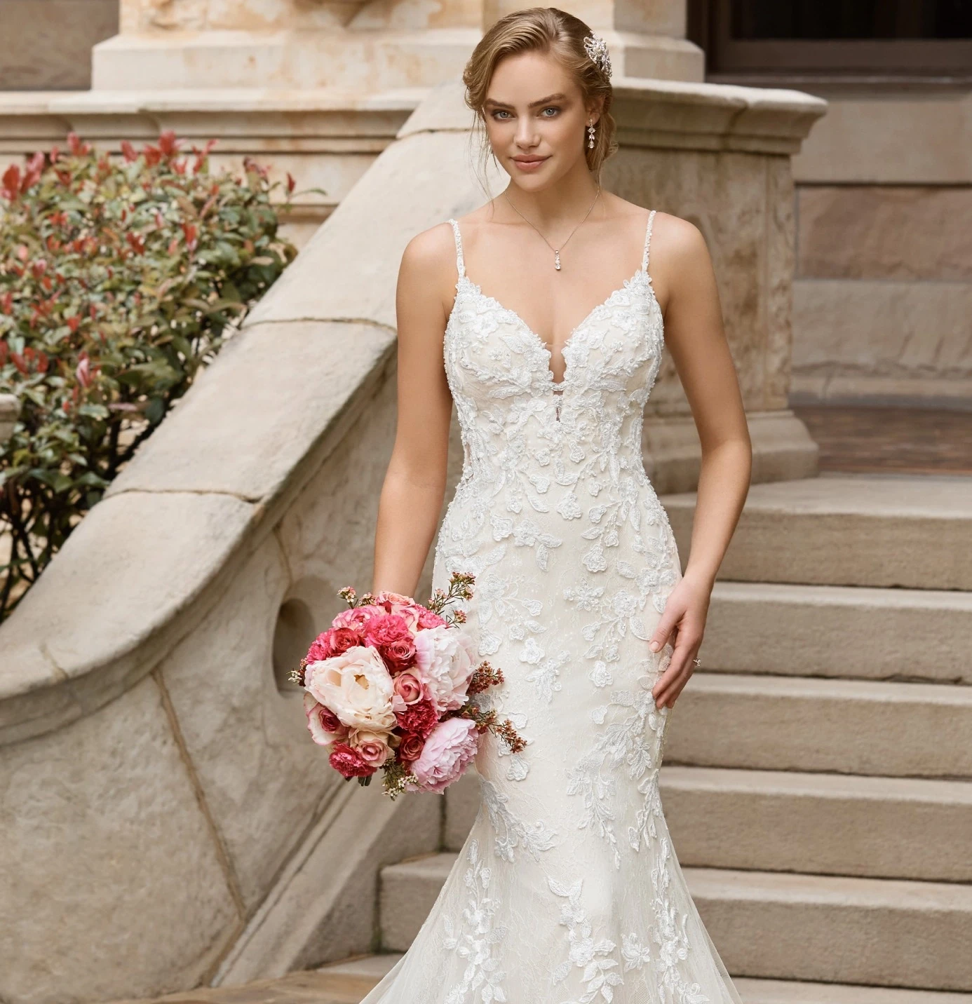 Photo of model wearing a Sophia Tolli collection bridal gown