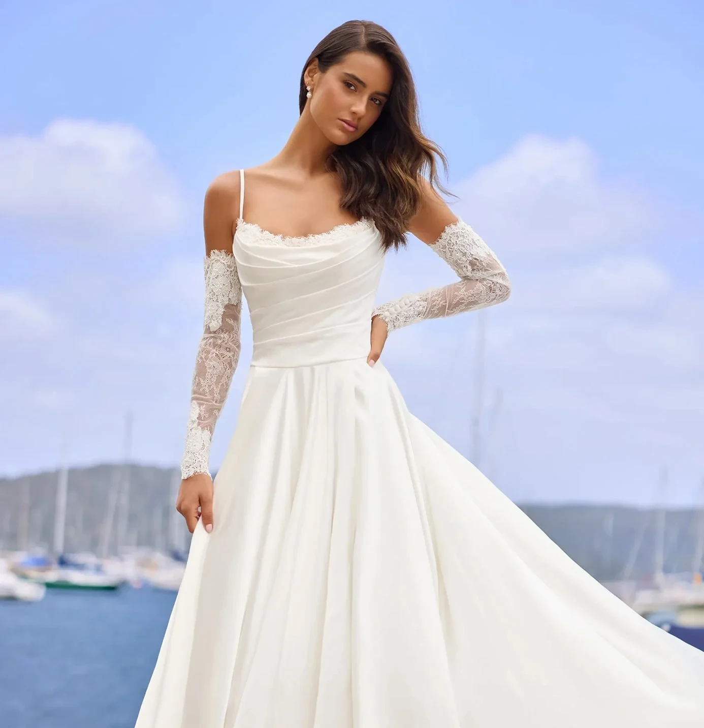 Photo of model wearing a Sophia Tolli collection bridal gown