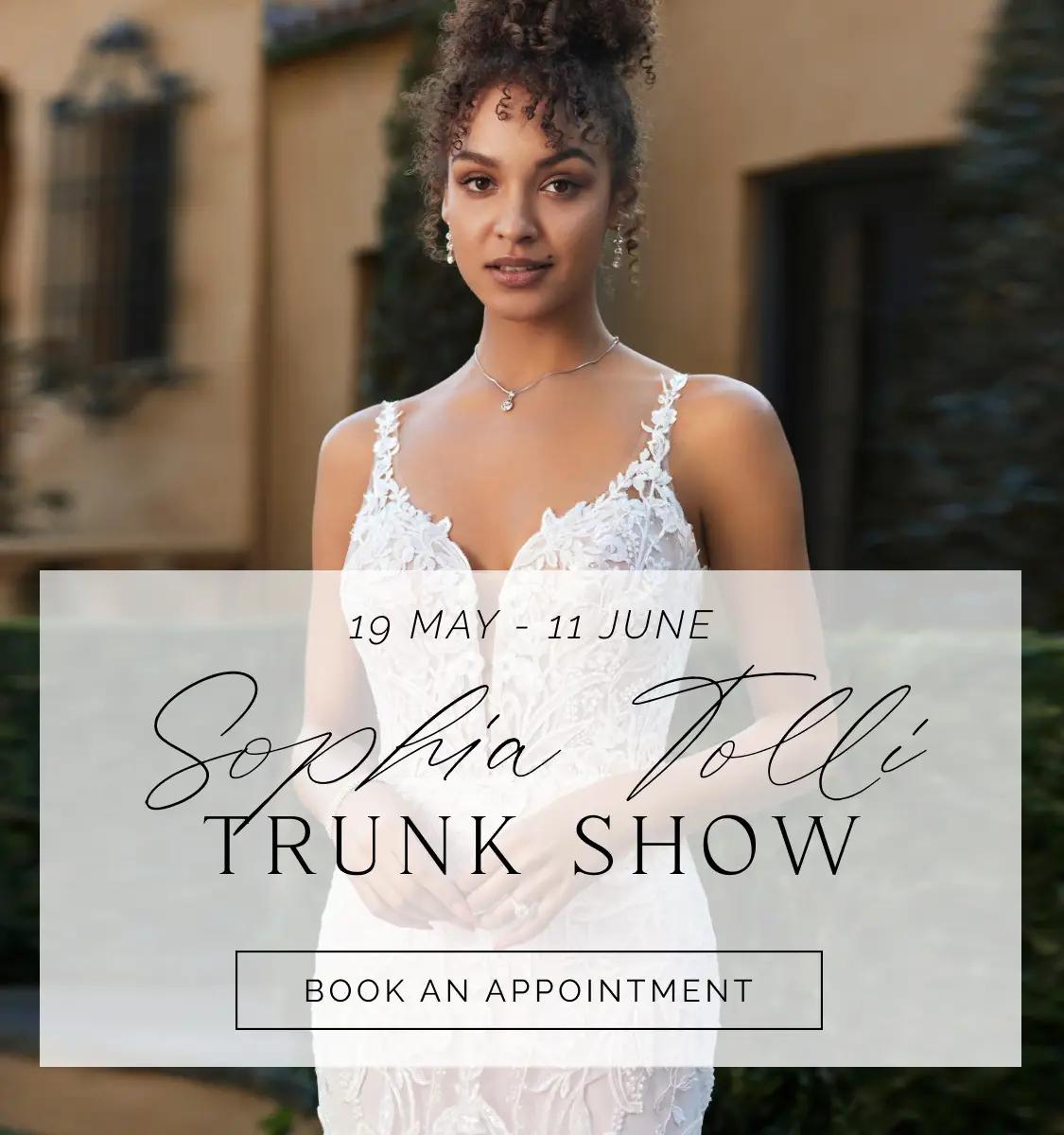 "Sophia Tolli Trunk Show" banner for mobile