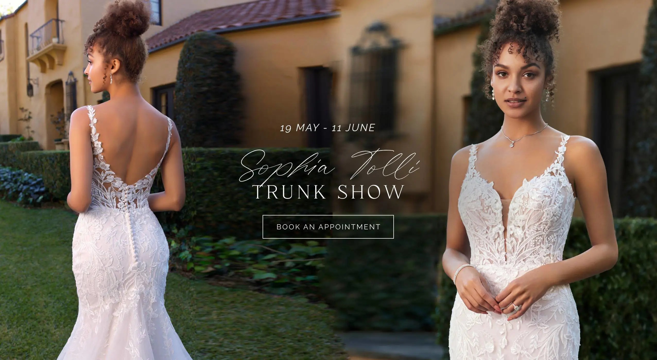 "Sophia Tolli Trunk Show" banner for desktop