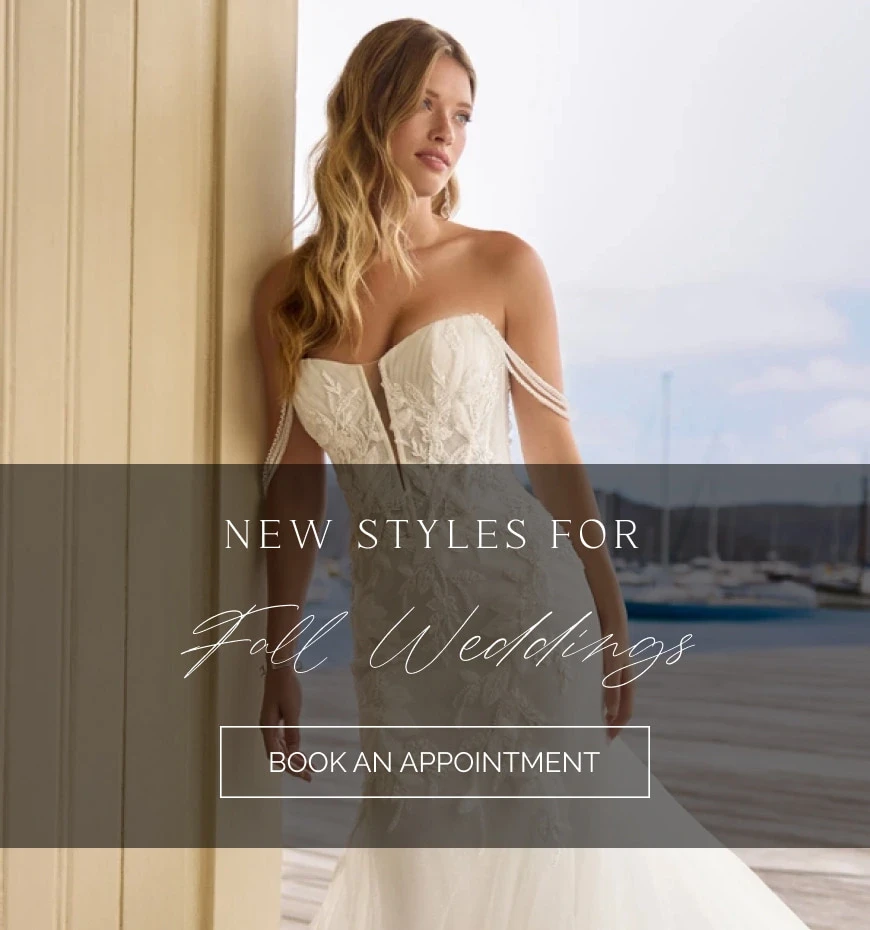 Model wearing  Y3208 bridal gown, mobile banner